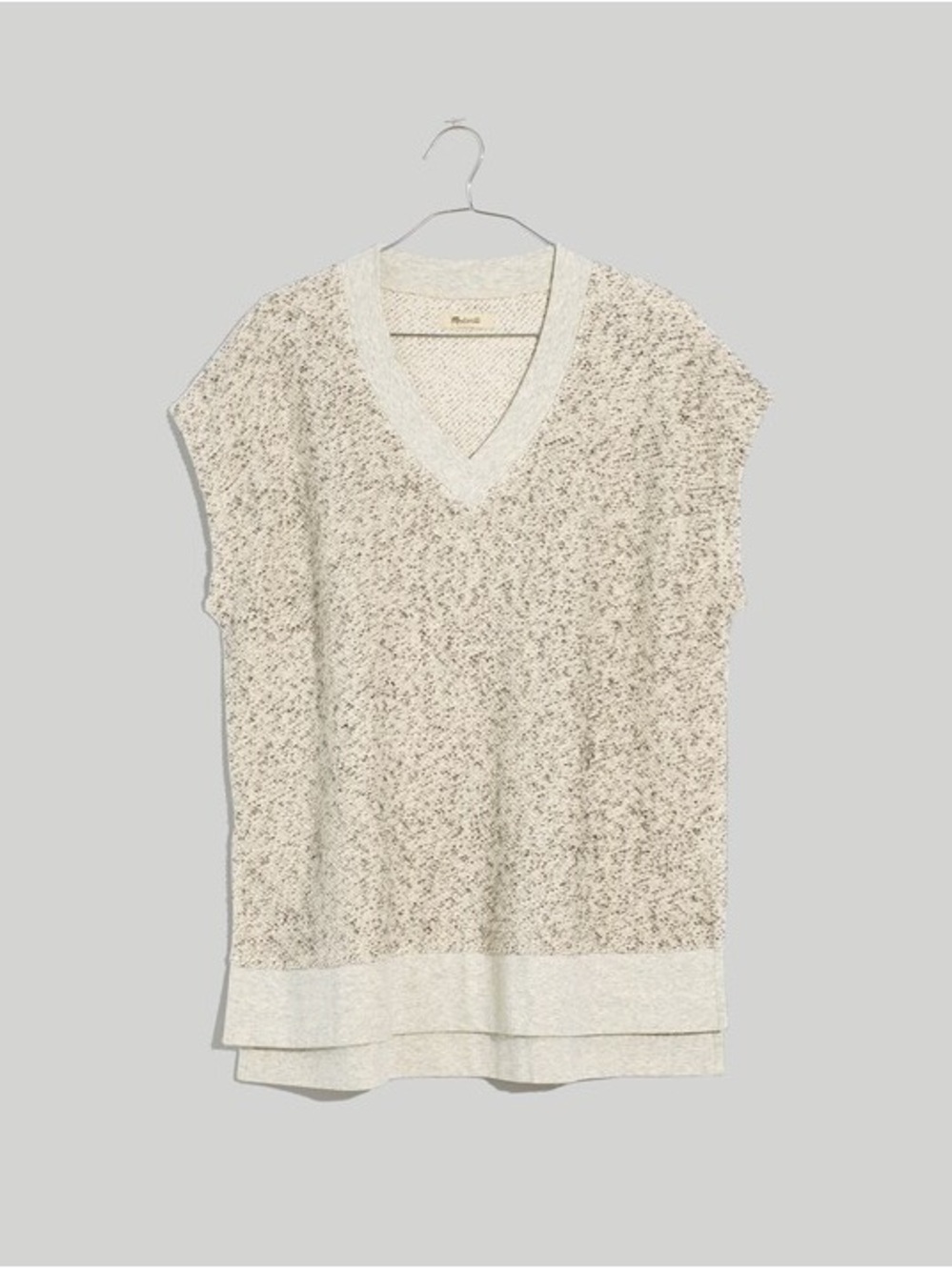 Madewell Neutral Speckled V-Neck Knit Tunic Vest